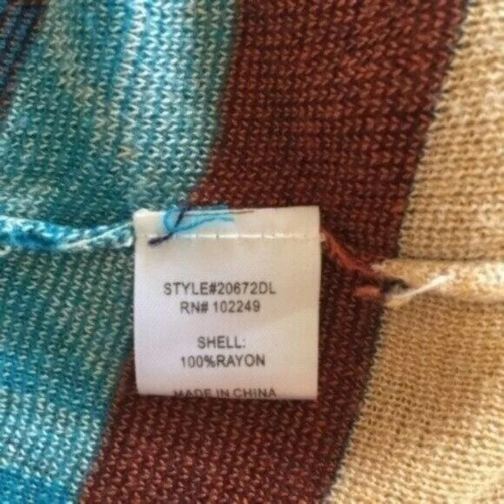Skies Are‎ Blue Cardigan Small Multicolor Open Front Boho Sweater